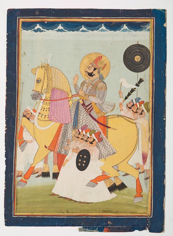 A gouache on paper by unknown artist, India, late 19th Century.