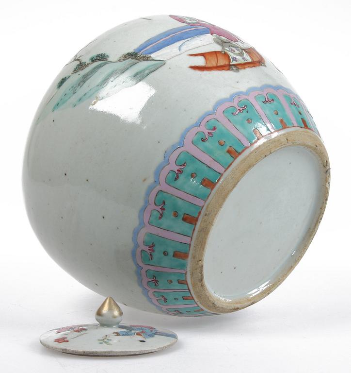 BOJAN MED LOCK, porslin, Kina 1800-tal.