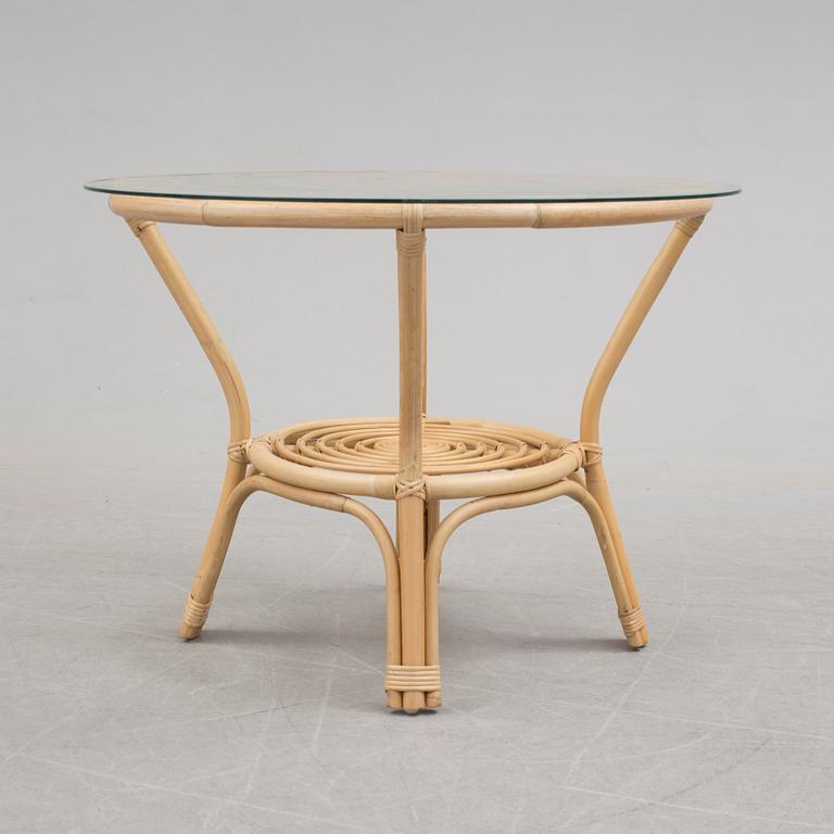 GARDEN FURNITURE, four pieces, rattan, end of the 20th century.