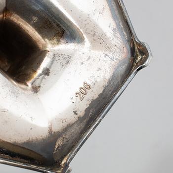 CANDLESTICKS, a pair, WMF (Württembergische Metallwarenfabrik), jugend, Germany, early 20th century.