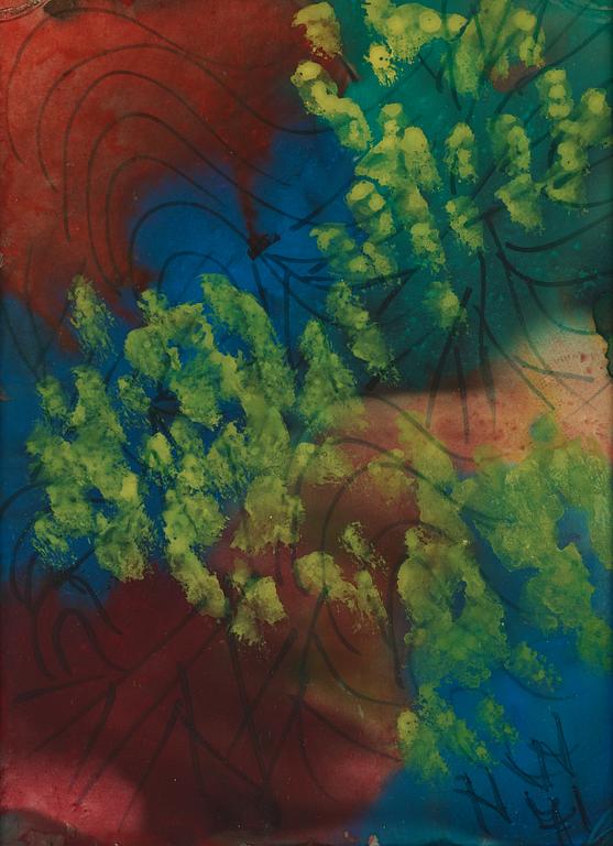 NELL WALDEN, mixed media on paper, signed and dated -71.