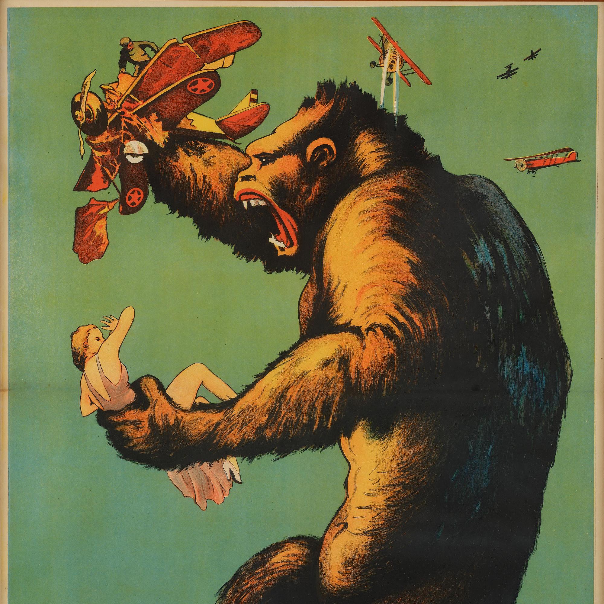MOVIE POSTER, "King Kong", J Olséns Litografiska Anstalt, Stockholm, 1933.