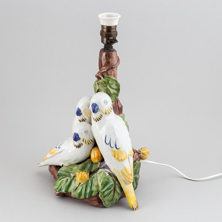 A Rörstrand table lamp, signed Nils Emil Lundberg, for Rörstrand.