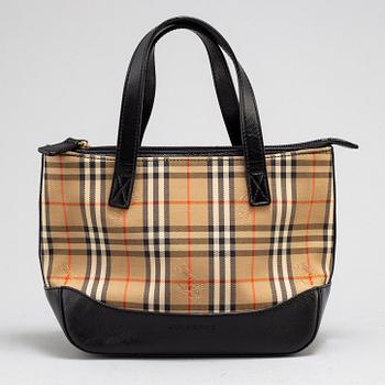 BURBERRY, Plaid Canvas Handbag.