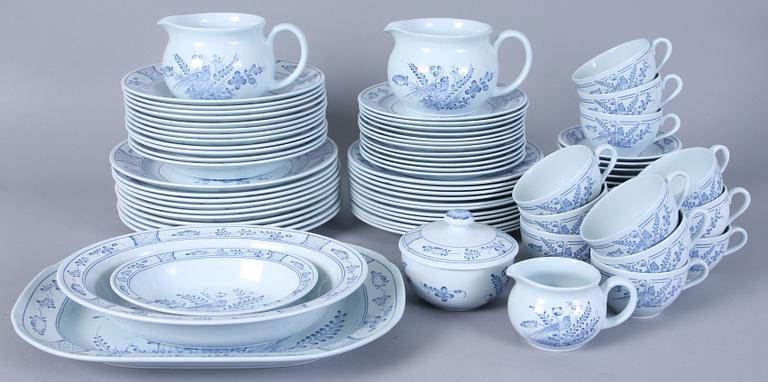 MATSERVISDELAR, 59 delar,"Fågel Blå" Rörstrand.