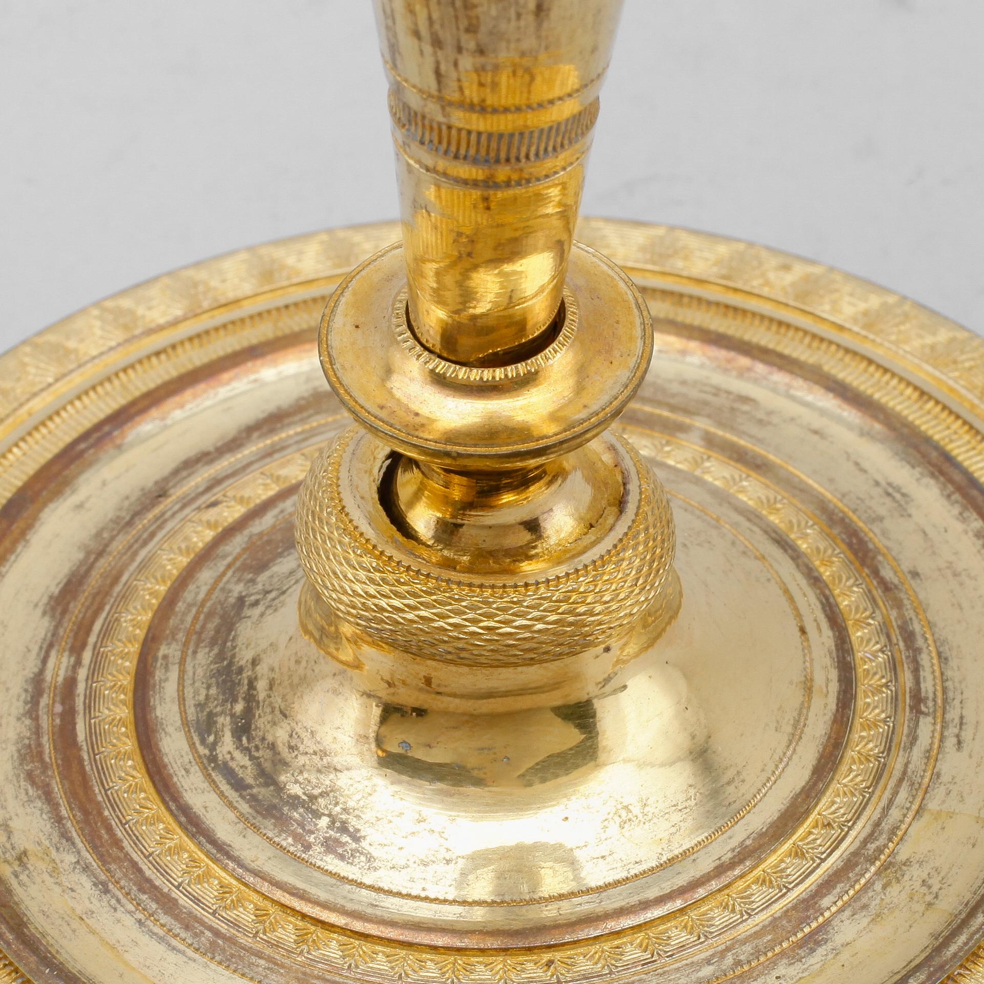 LJUSSTAKE, förgylld brons, 1700-talets andra hälft.