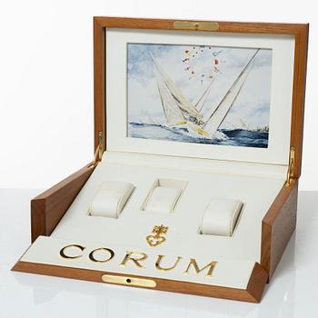 Corum, Omega, Ulysse Nardin, Heuer, etc. – display material, stopwatches and accessories.