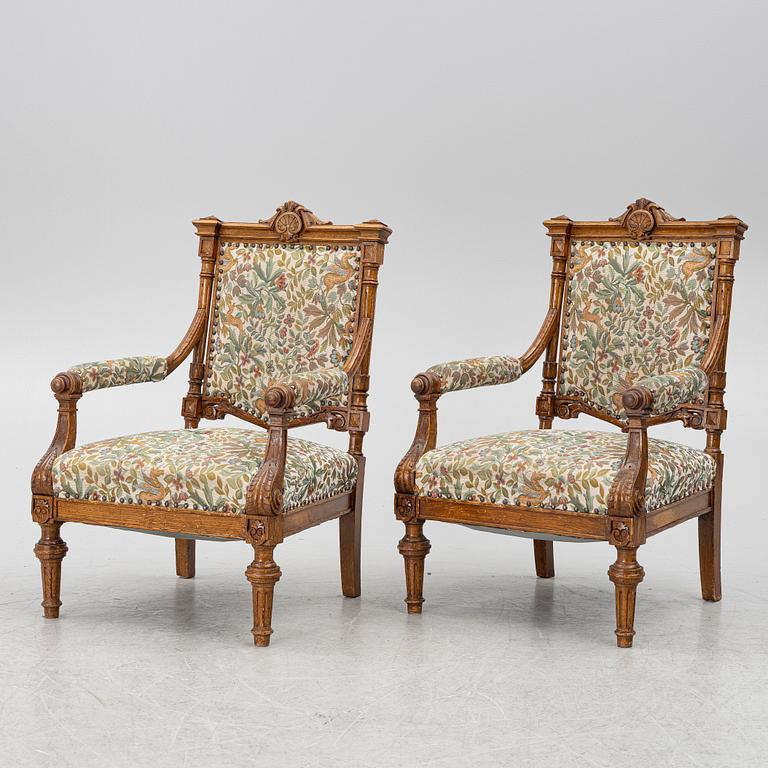 A pair of armchairs, circa 1900.