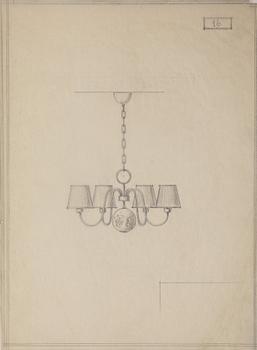 Hans Bergström, a chandelier, model "16", ateljé Lyktan, Sweden 1940s.