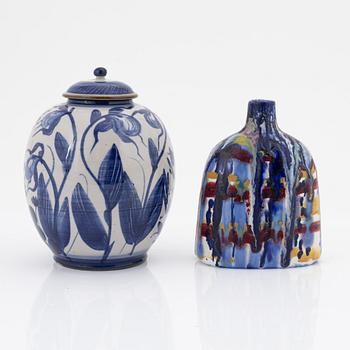 Carl-Harry Stålhane, a stoneware lidded urn and a vase, Rörstrand and Designhuset.