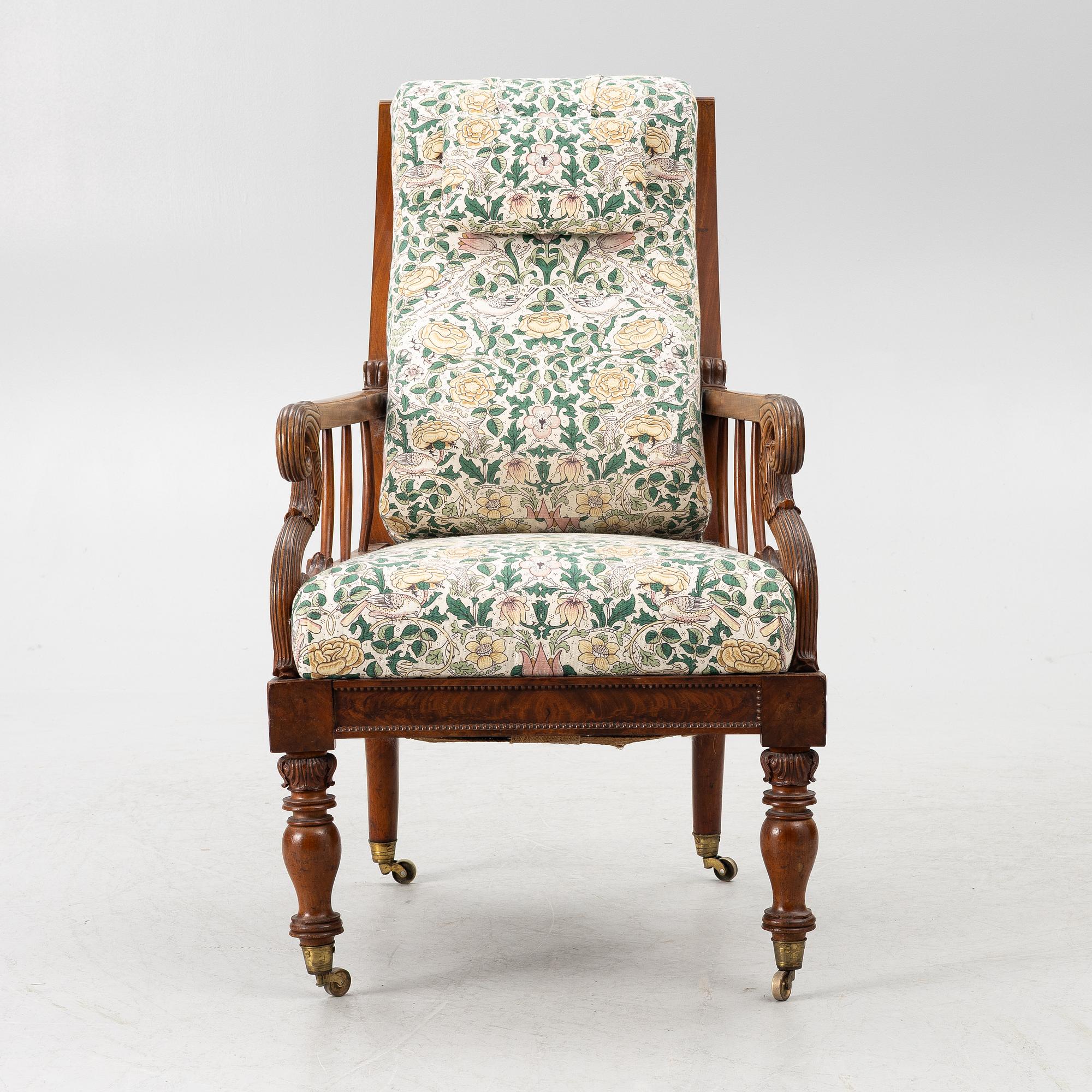 Armchair, Empire, PL Wolff Cabinetmaker Stormgaden No 194, Denmark. First half of the 19th century.