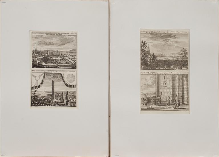 KOPPARSTICK, 10 st. Ur Suecia Antiqua et Hodierna, 1800-tal.