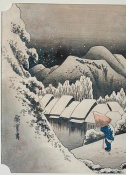 ANDO HIROSHIGE, träsnitt, sign.