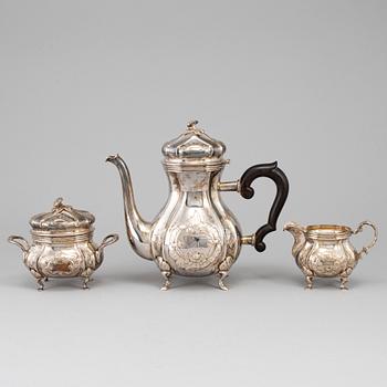 AXEL SALOMONSEN (1933-1977), a three part coffee sterling silver service, Denmark, with Swedish import marks.