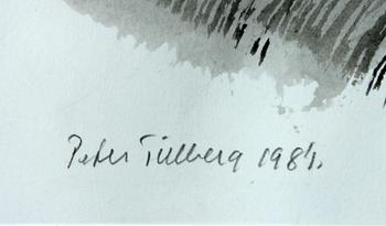 PETER TILLBERG, lavering, sign o dat 1984.