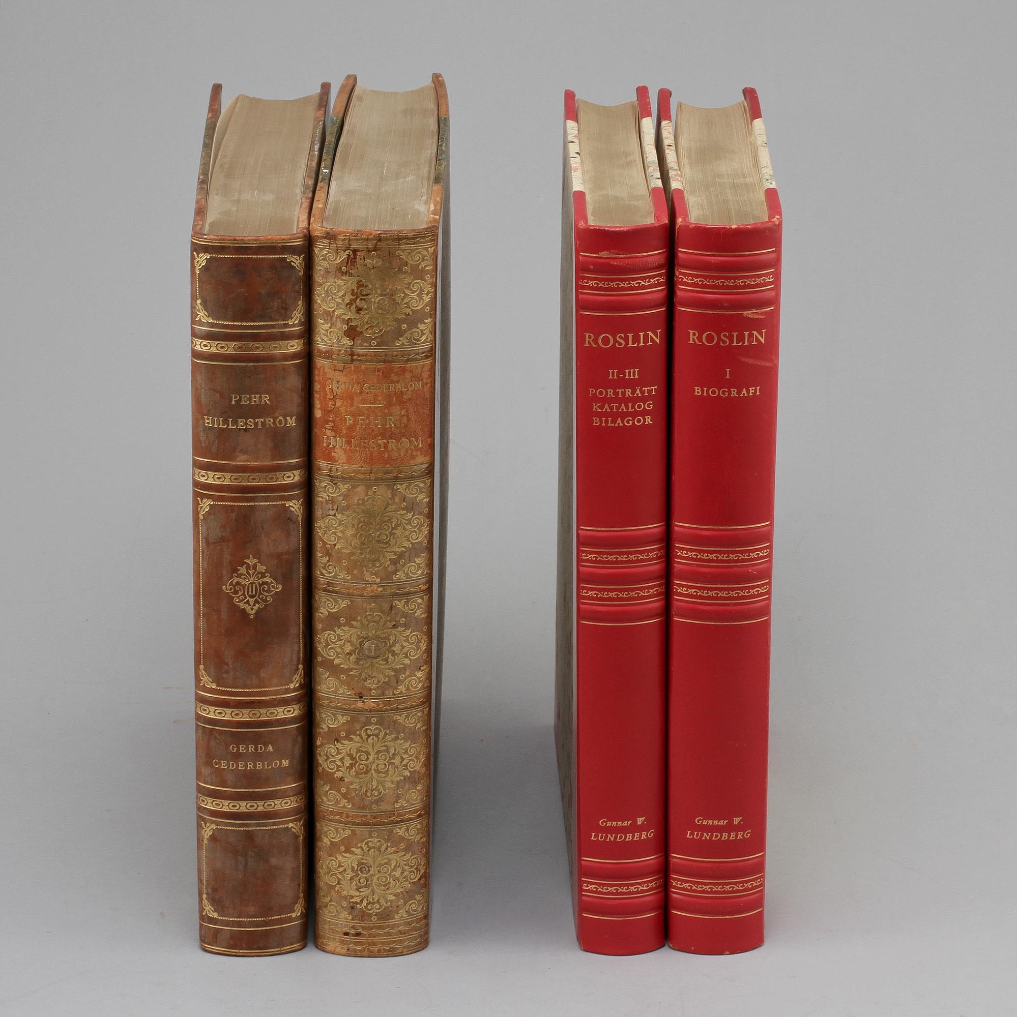 PARTI BÖCKER, 4 st, bl a "Roslin", Gunnar W Lundberg, Allhems förlag, nummer I, II och III omkring 1900-talets mitt.