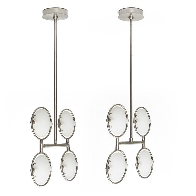 Fontana Arte, ceiling lamps, a pair, "Nobi".