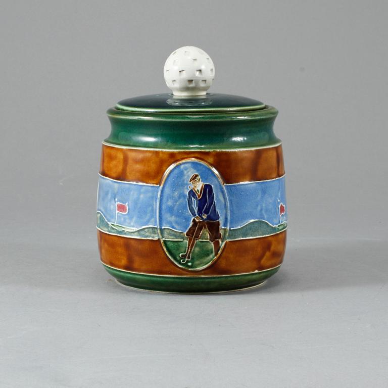 TOBAKSBURK, troligen Clifton Pottery, 1900-tal.