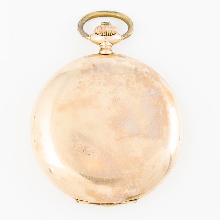 Pocket watch, hunter, 14K gold, 51 mm.