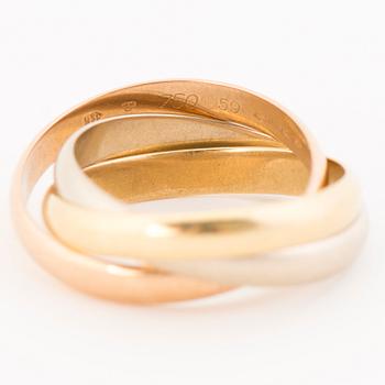 CARTIER, RING, "Trinity", 18K guld i tre färger. Importstämplar 1989.