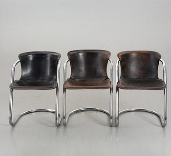 A SET OF 3 WILLY RIZZO CHAIRS, 1970's.