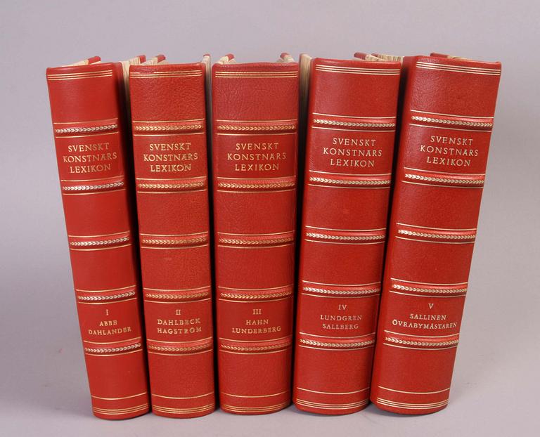 BOK, 5 vol, "Svenskt konstnärslexikon", Allhems förlag, Malmö.