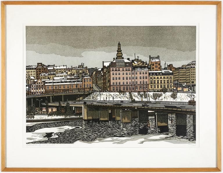SVENOLOV EHRÉN, färglitografi, signerad och numrerad 295/360, daterad -80.