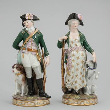 FIGURINER, ett par, Meissen, 18/1900-tal.