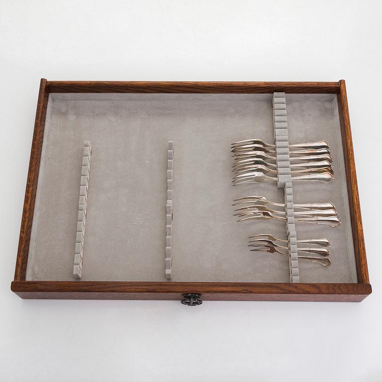 A 69-piece 'Chippendale' silver cutlery set in fitted cutlery box, Kultakeskus, Hämeenlinna 1997-98.