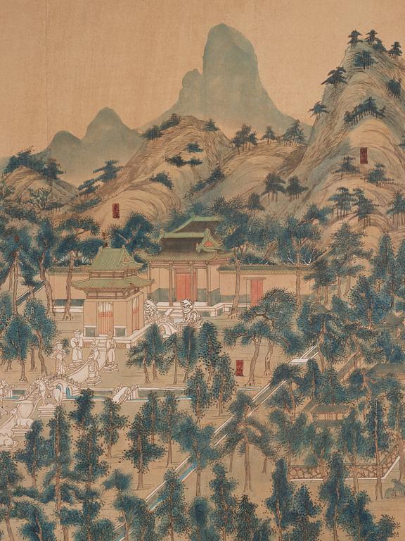 A long scroll painting by unknown Chinese artist, Qing dynasty/early 20th Century.