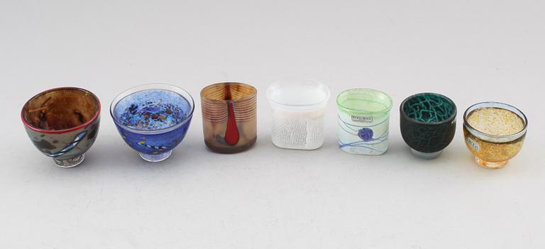 SKÅLAR, 7 st, glas, Bertil Vallien och Ulrica Hydman-Vallien, Kosta Boda.