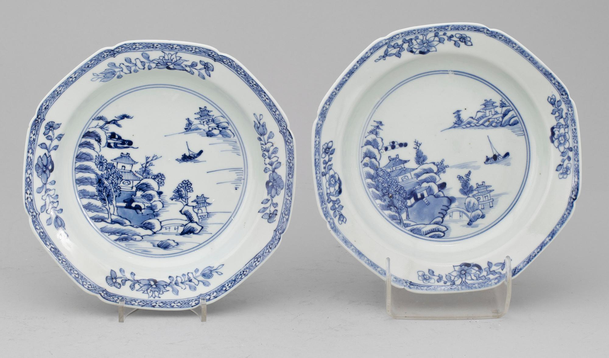 TALLRIKAR, 8 st, porslin, Kina, 1700/1800-tal.