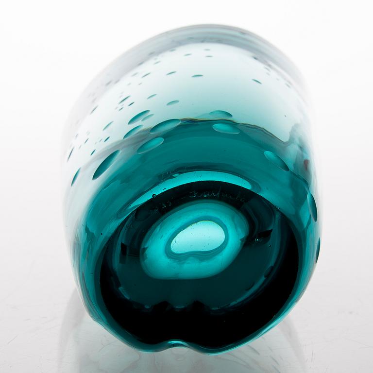 A glass vase signed GH 6335 Karhula.