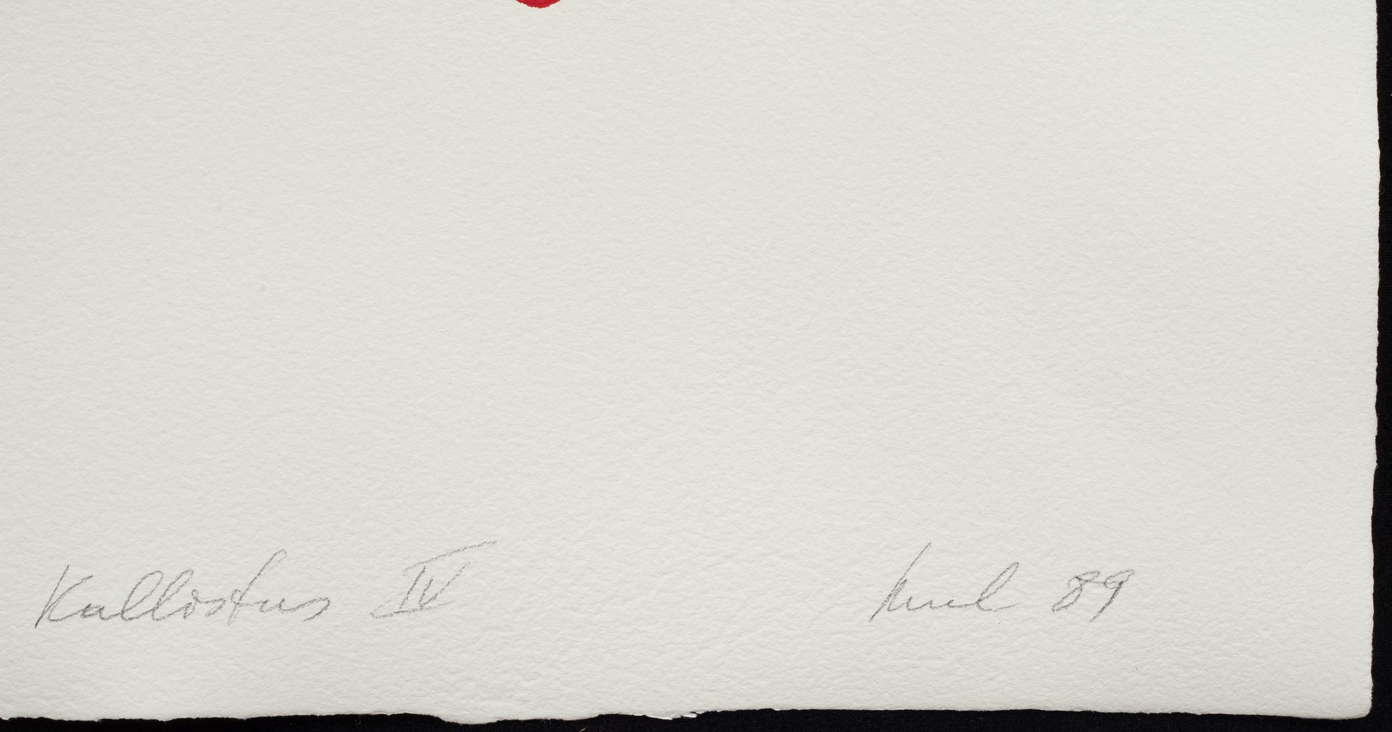 RAUL MEEL, färgserigrafi med konstnärens handavtryck direkt på pappret, signerad -89 och numrerad 22/60.