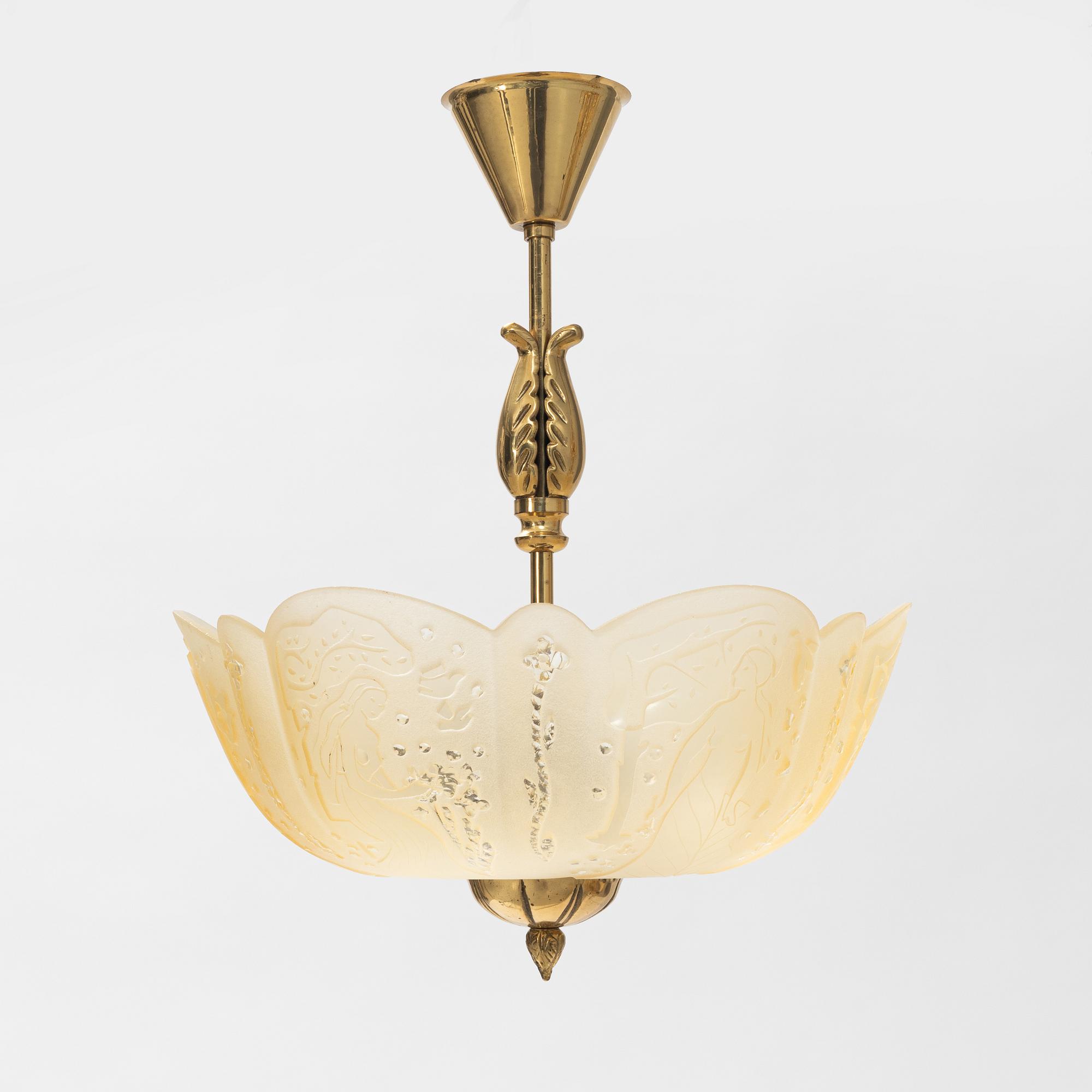 A Swedish Modern ceiling light, 1940s.