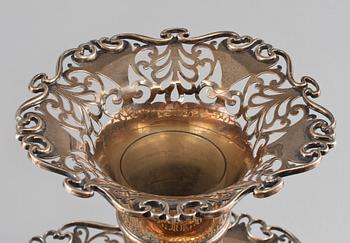 UPPSATSSKÅL, silver, Birmingham, England, 1936, vikt 1220 gram (exklusive glasinsats).