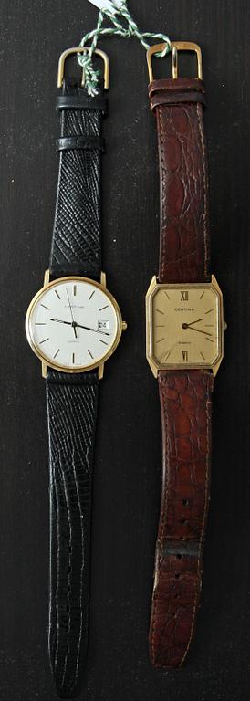 ARMBANDSUR, 2 st, herr. Certina Quartz.