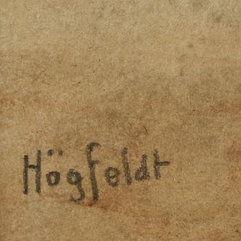 ROBERT HÖGFELDT, Blandteknik på pannå, signerad.