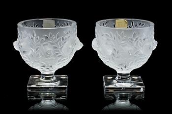 VASER, ett par, glas, "Elisabeth", Lalique.