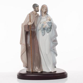 Lladró, figuriner, 4 st, "Holy family", samt "Three Kings", Spanien.
