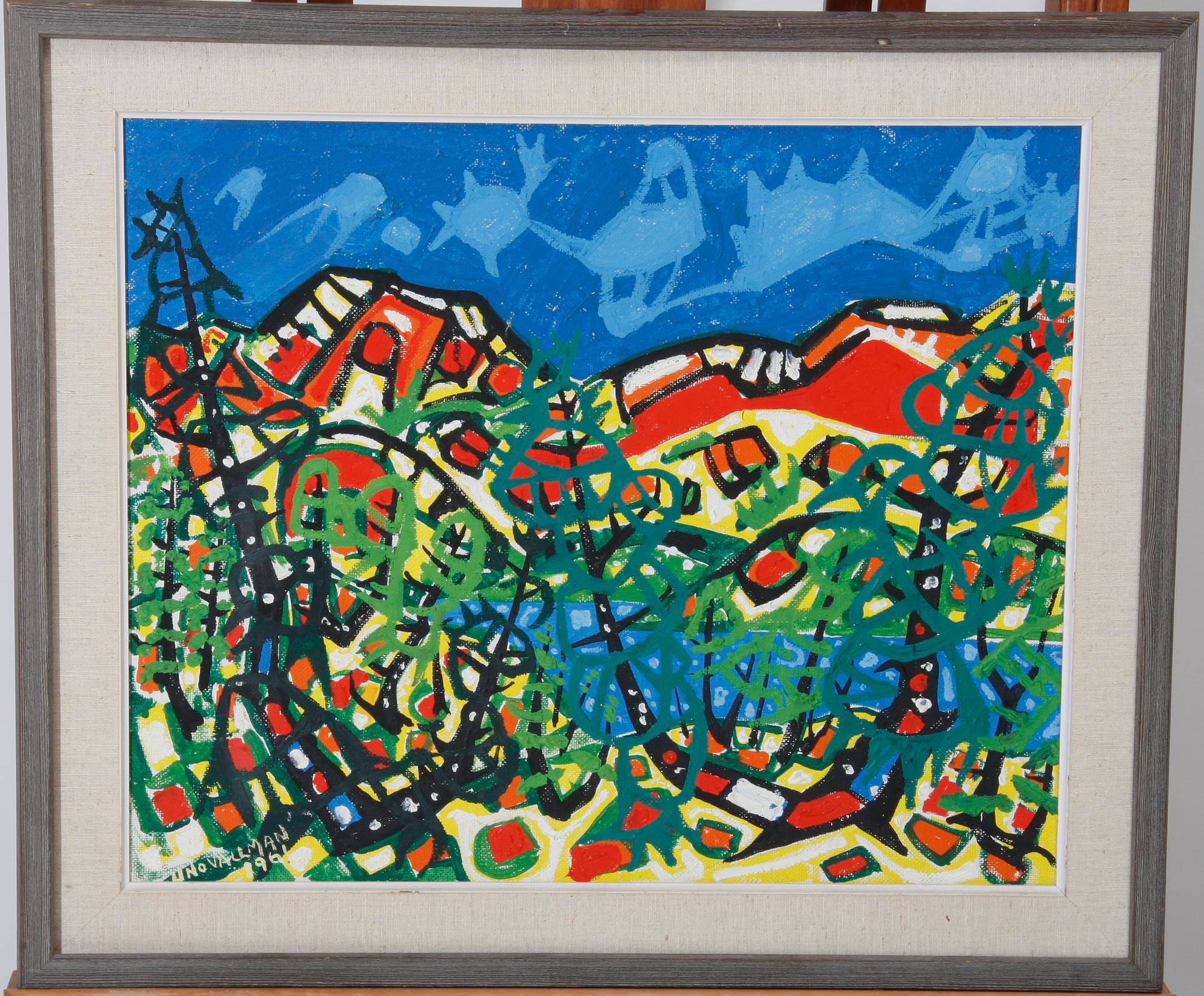 VALLMAN, UNO. Olja på pannå. Sign o dat 1961.