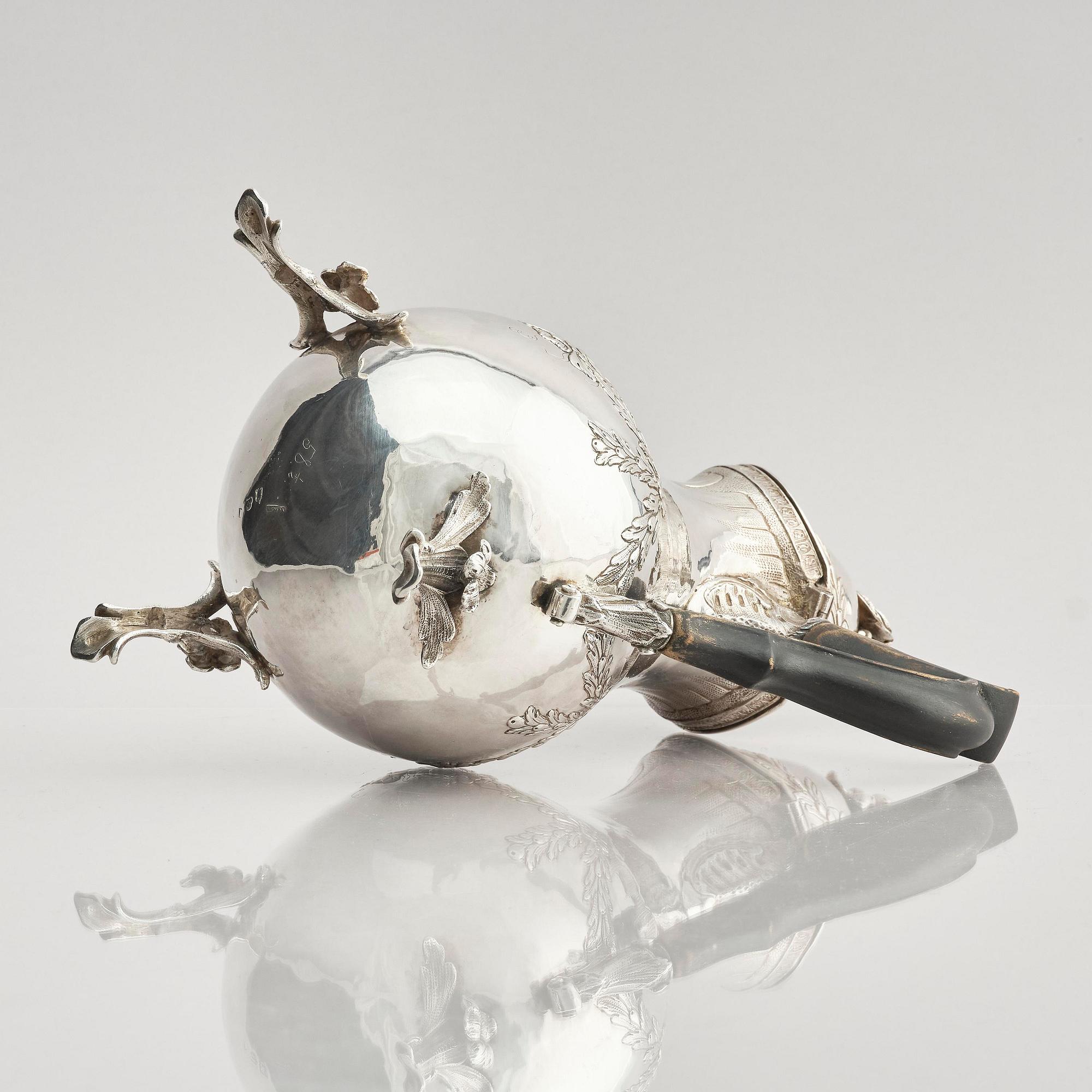 A Swedish 18th century silver coffee-pot, mark of Jacob Lampa, Stockholm 1777.