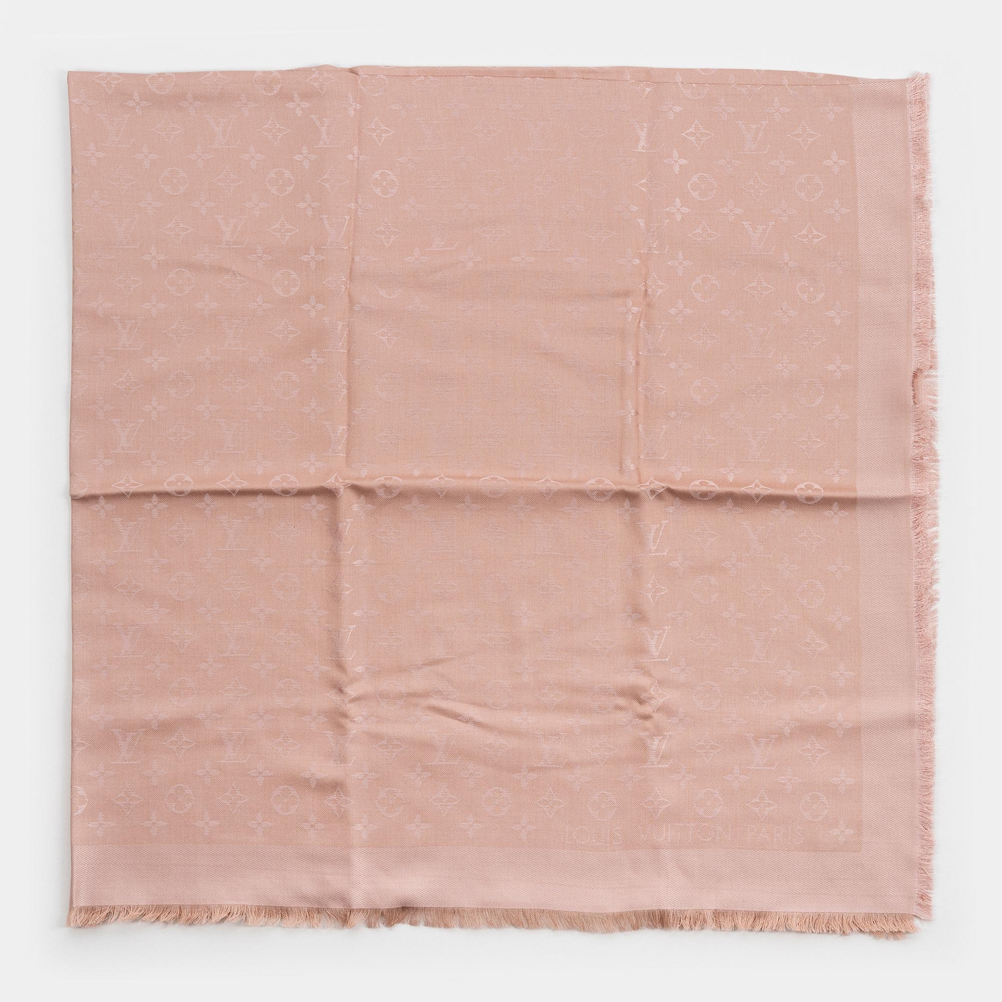Louis Vuitton, a monogram silk and wool mix shawl.