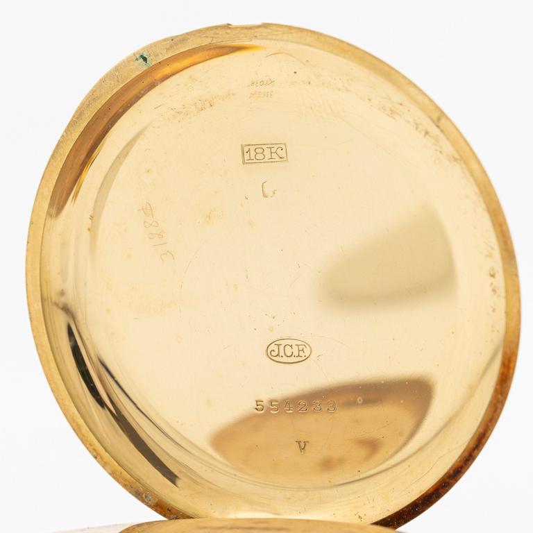 Fickur, 18k guld, savonett, 53 mm.