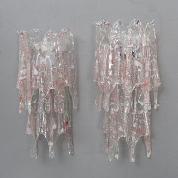 Vägglampetter, ett par, Italien, Murano, 1900-talets andra hälft.