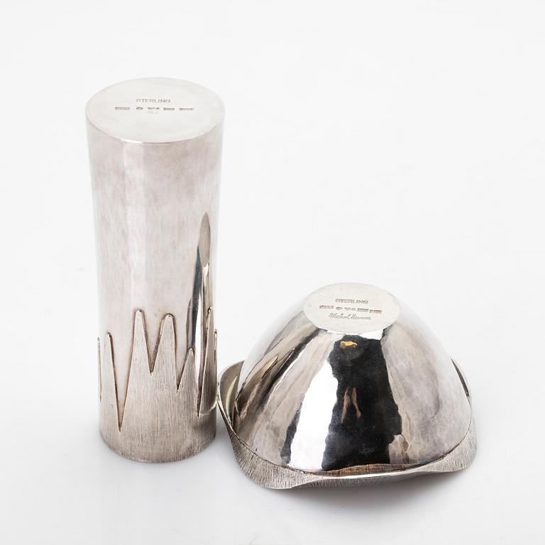 Michael Hammar, vase and bowl, silver, MHA, Stockholm, 1978–1986.