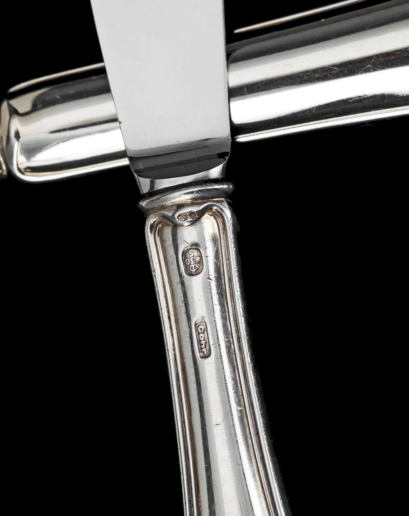 KNIVAR, 6+2, silver, bla GAB, Stockholm, 1900-talets första hälft.