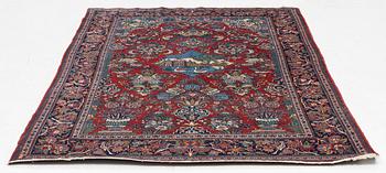 A rug, Kashan, figural, ca. 208 x 132 cm.