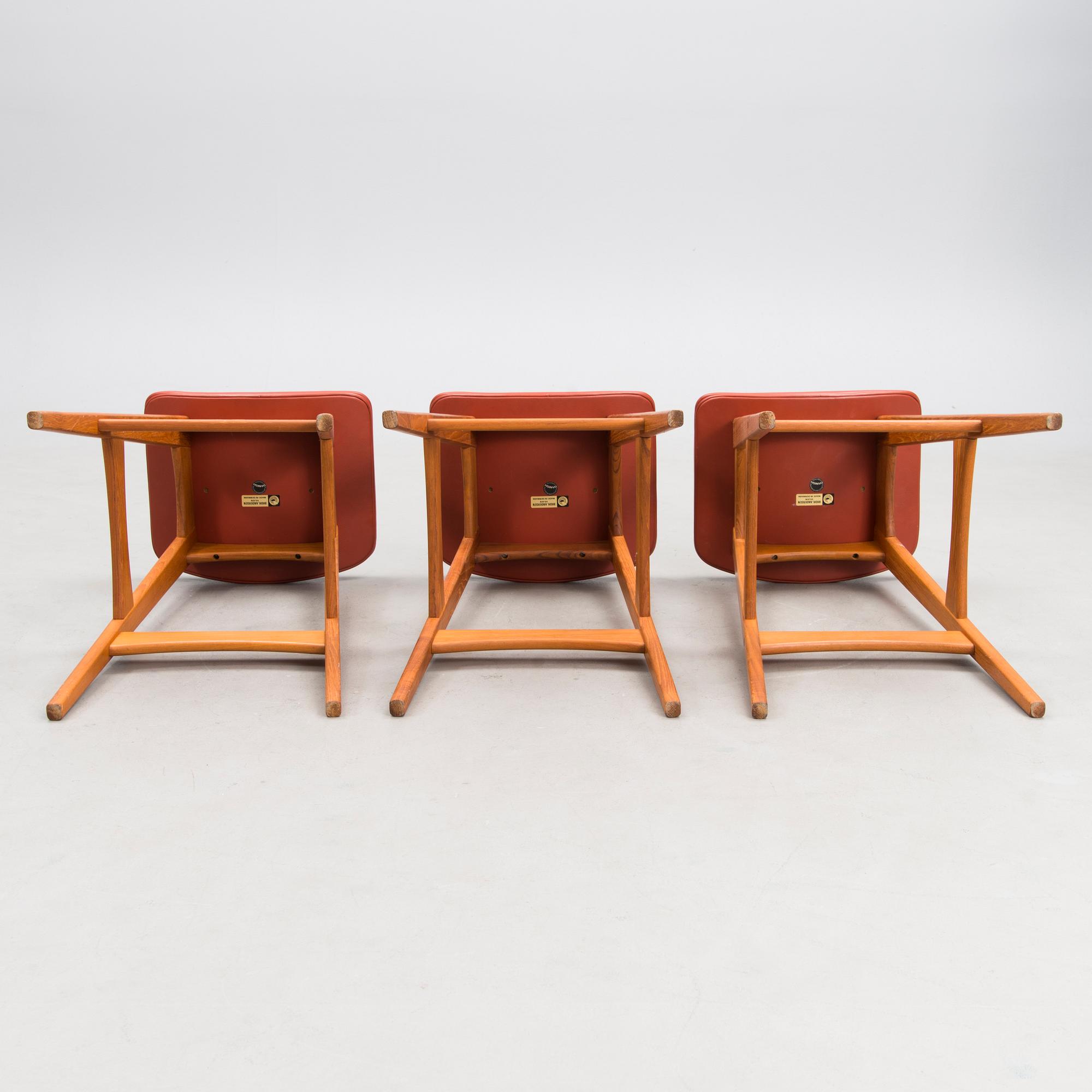 Bar cabinet SK661 and three bar stools by Johannes Andersen, Denmark, 1960s.