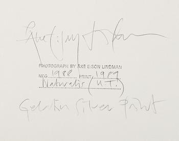Åke E:son Lindman, Gelatin silver print, signed and dated 1989.